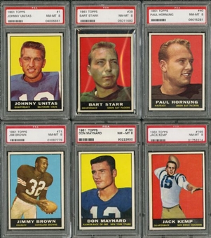 1961 Topps Football PSA Graded NM-MT 8 Complete Set of 198 Cards (#11 on PSA Set Registry)